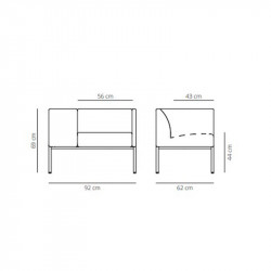 Design armchair Brix with wide armrest by Viccarbe data-sheet | Aiure