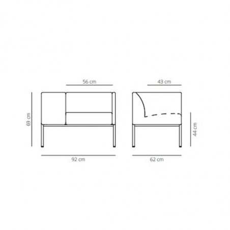 Design armchair Brix with wide armrest by Viccarbe data-sheet | Aiure