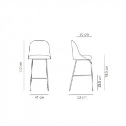 Aleta high bar stool by Viccarbe data-sheet | Aiure