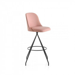 Aleta swivel bar stool high backrest by Viccarbe in salmon colour | Aiure