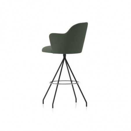 Swivel design stool with armrests Aleta by Viccarbe in dark green colour| Aiure
