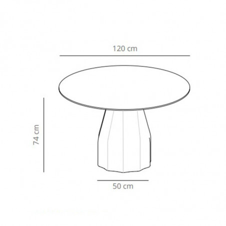 Burin circular outdoor table by Viccarbe data-sheet| Aiure