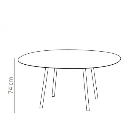 Mesa circular de diseño Maarten de Viccarbe ficha técnica| Aiure