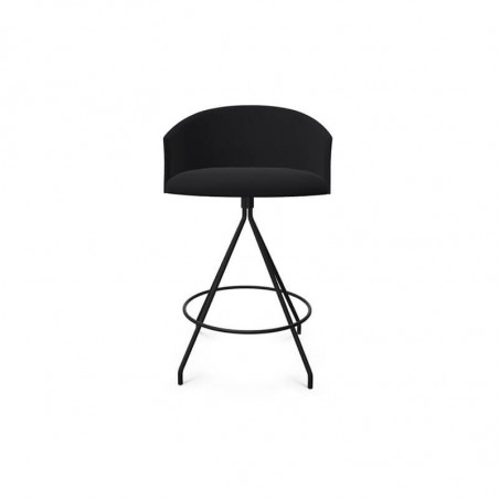Taburete de diseño Copa counter de Viccarbe negro, base negra | Aiure