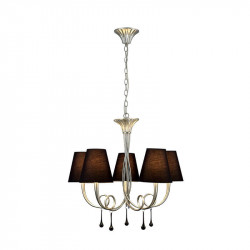 Lámpara colgante de diseño Paola de Mantra, acabado plata, cinco luces | Aiure