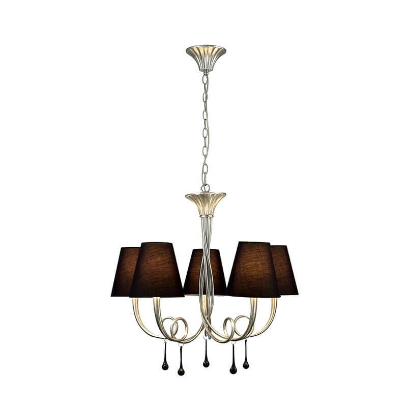 Lámpara colgante de diseño Paola de Mantra, acabado plata, cinco luces | Aiure