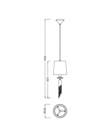 Lámpara colgante de diseño Tiffany , ficha técnica | Aiure