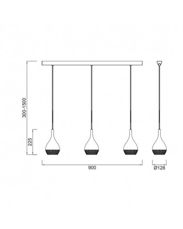 Lámpara colgante Khalifa 3 luces, ficha técnica| Aiure