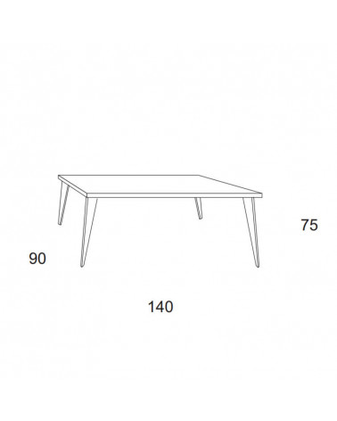 Mesa de comedor de madera Pisa tamaño pequeño ficha técnica | Aiure