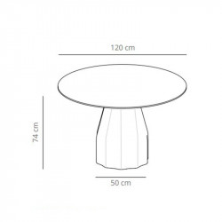Mesa de diseño circular Burin de Viccarbe ficha técnica | Aiure