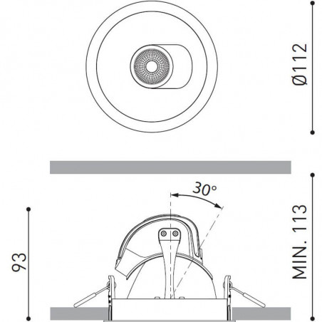 Dimensiones del Downlight LED Pointer de Arkoslight | Aiure