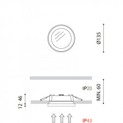 Dimensiones del Downlight Stram Mini Prismatic 10W de Arkoslight | Aiure