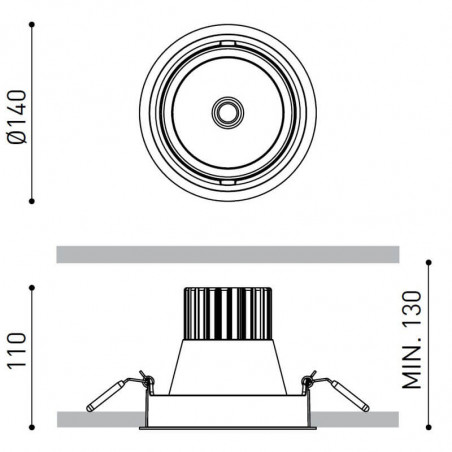 Dimensiones del foco empotrable LED Wellit L de Arkoslight | Aiure
