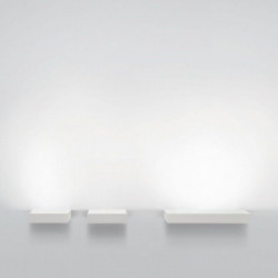 Perspectiva de 3 apliques de pared LED blancos Rec de Arkoslight | Aiure