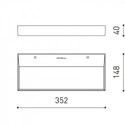 Dimensiones del aplique de pared LED Rec de Arkoslight | Aiure