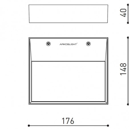 Dimensiones del aplique de pared LED Rec Mini de Arkoslight | Aiure
