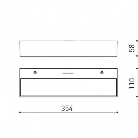 Dimensiones del aplique de pared LED Rec Double de Arkoslight | Aiure