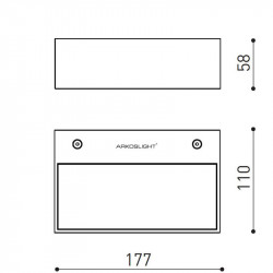 Dimensiones del aplique de pared LED Rec Double Mini de Arkoslight | Aiure