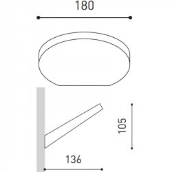 Dimensiones del aplique de pared Flap de Arkoslight | Aiure