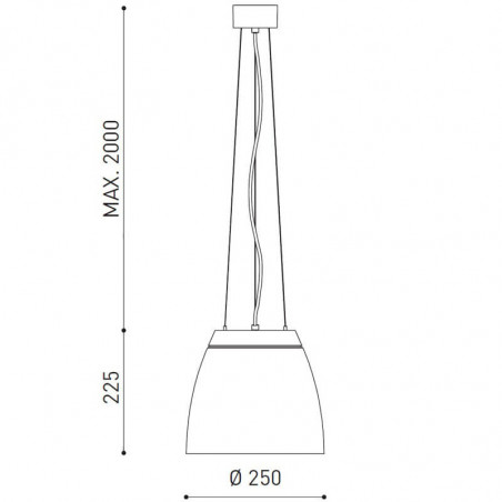 Dimensiones de la lámpara colgante de techo Salt Mini de Arkoslight | Aiure