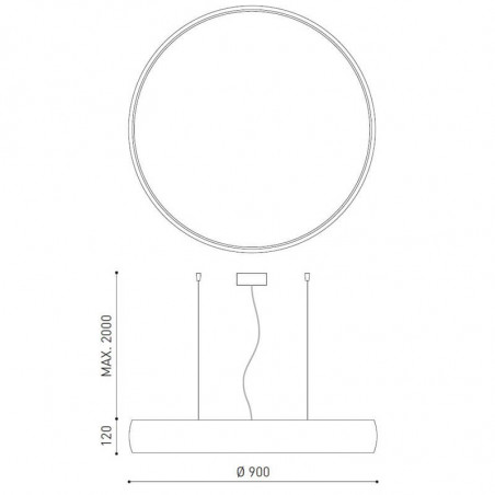 Dimensiones de la lámpara de techo Drum 90 Suspension de Arkoslight | Aiure