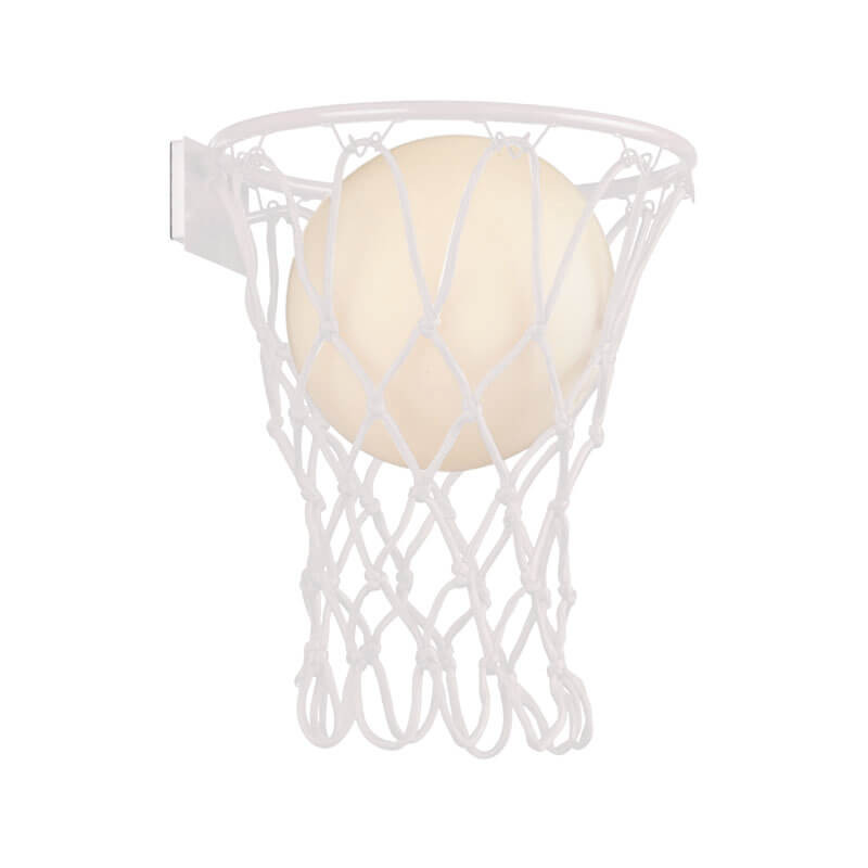 Aplique de pared blanco con forma de canasta de la colección Basketball de Mantra | Aiure