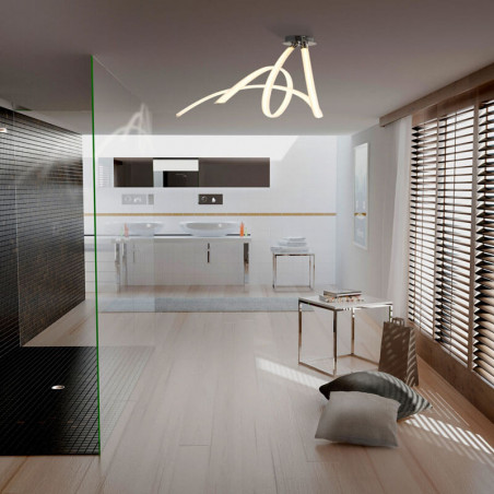 Plafón LED Armonía ambiente baño 60W de Mantra | Aiure