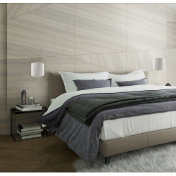 Dimensiones del aplique de pared cilíndrico blanco Asimetric de Mantra en habitación | Aiure