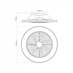 Medidas del ventilador negro XL de Mantra | Aiure