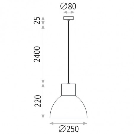 Dimensiones de la lámpara colgante azul Krabi S de ACB | Aiure