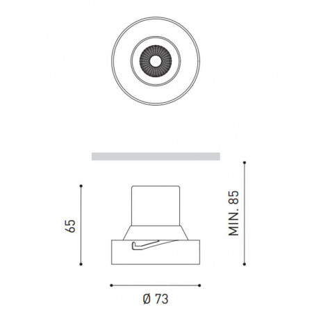 Dimensiones del Shot Light M Trimless LED Arkoslight | Aiure