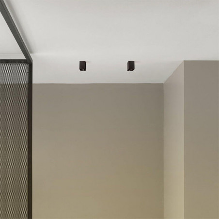 2 plafones LED Black Foster Surface negros de Arkoslight en techo | Aiure