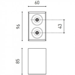 Dimensiones del plafón LED Black Foster Surface 2 de Arkoslight | Aiure