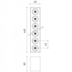 Dimensiones del plafón LED Black Foster Surface 10 de Arkoslight | Aiure