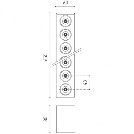 Dimensiones del plafón LED Black Foster Surface 15 de Arkoslight | Aiure