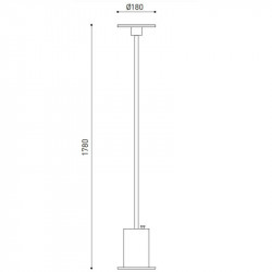 Dimensiones de la lámpara de pie Up de Arkoslight | Aiure
