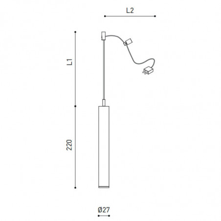 Medidas de la lámpara de techo Stick 22 Fancy Shape de Arkoslight | Aiure