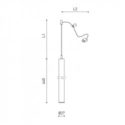 Medidas de la lámpara de techo Stick 44 Fancy Shape de Arkoslight | Aiure