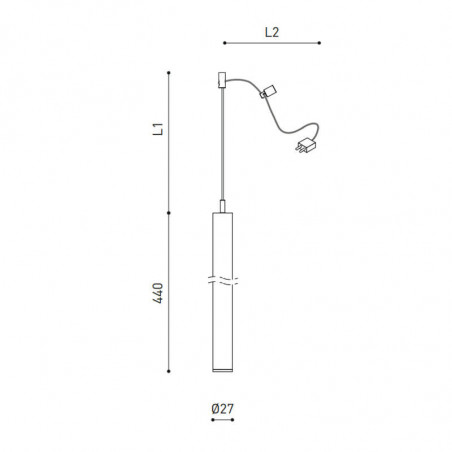 Medidas de la lámpara de techo Stick 44 Fancy Shape de Arkoslight | Aiure