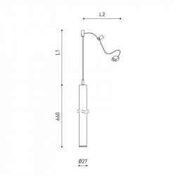 Dibujo dimensional de la lámpara Stick 66 Fancy Shape de Arkoslight | Aiure