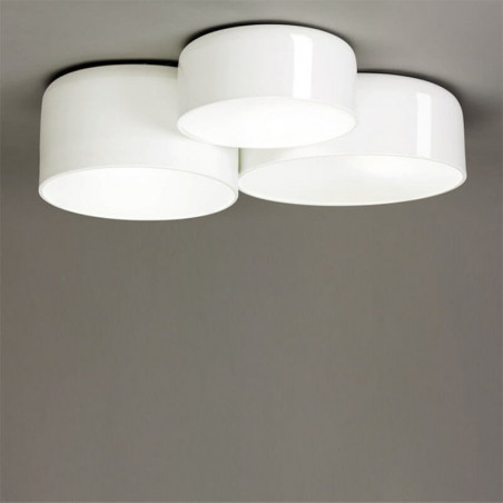 Plafón LED Pot blanco sobre fondo gris | Aiure