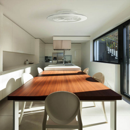 Ventilador de techo Alisio XL blanco de Mantra foto ambiente | AiureDeco