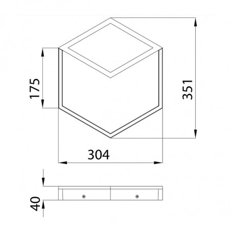 Plafón aplique LED forma de cubo Kubick de Mantra negro 26W ficha técnica | Aiure