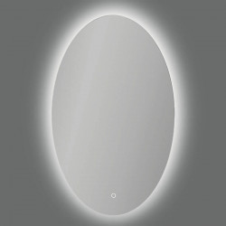 Espejo de diseño con luz LED Adriana de ACB 3000K en fondo gris | Aiure