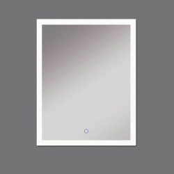 Espejo LED de diseño rectangular Amanzi de ACB 65cm 3000K sobre fondo gris | Aiure