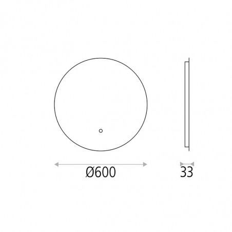 Espejo LED de diseño circular Bari de ACB 60cm ficha técnica | Aiure