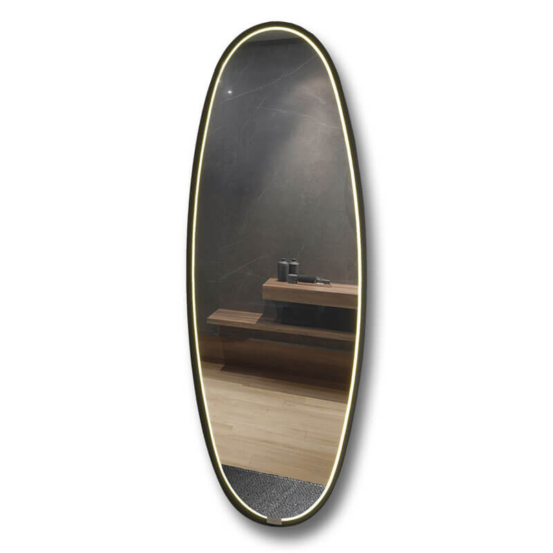 Espejo LED ovalado Onix con marco de ACB | Aiure
