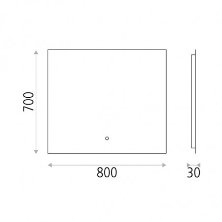Espejo rectangular con luz LED Estela de ACB 110cm ficha técnica| Aiure