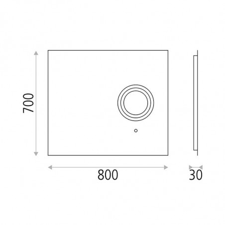 Espejo LED rectangular de diseño Olter de ACB pequeño ficha técnica | Aiure