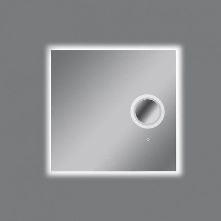 Espejo LED rectangular de diseño Olter de ACB pequeño sobre fondo gris | Aiure